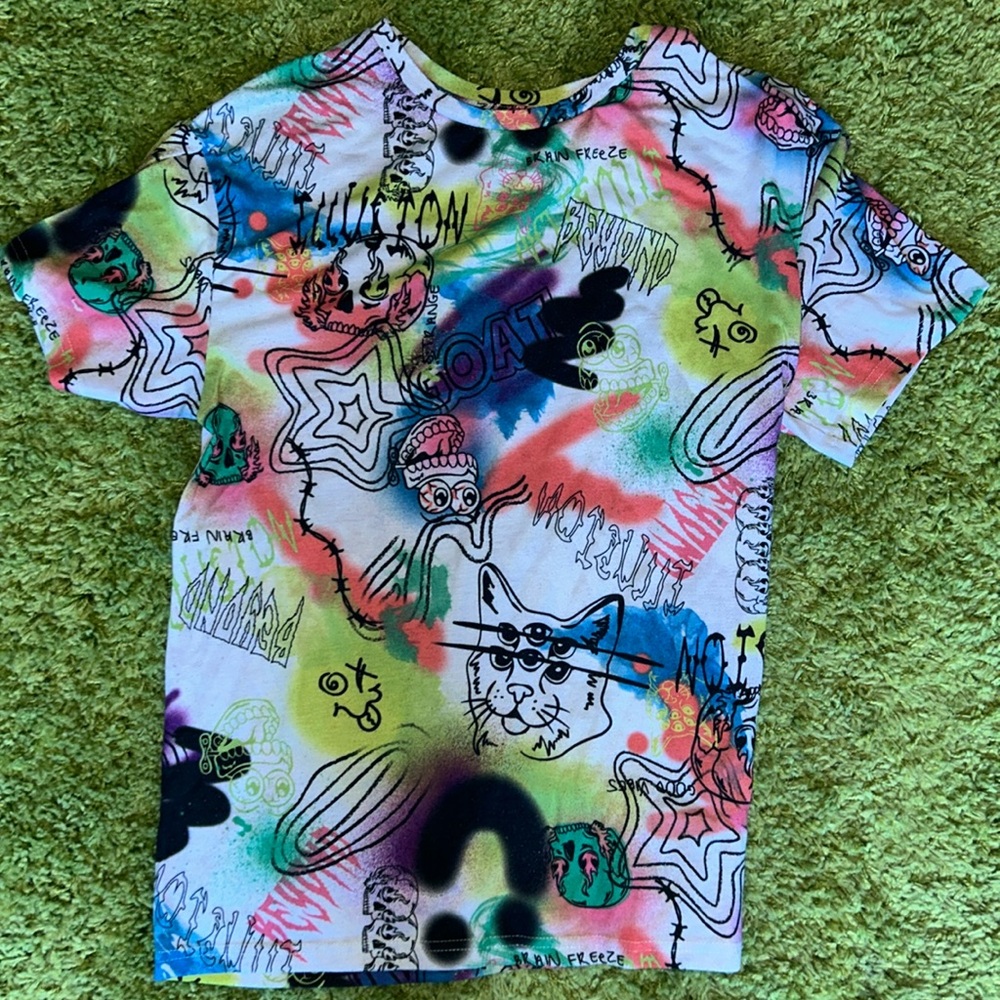 Urban Black Graffiti Style Graphic Tee